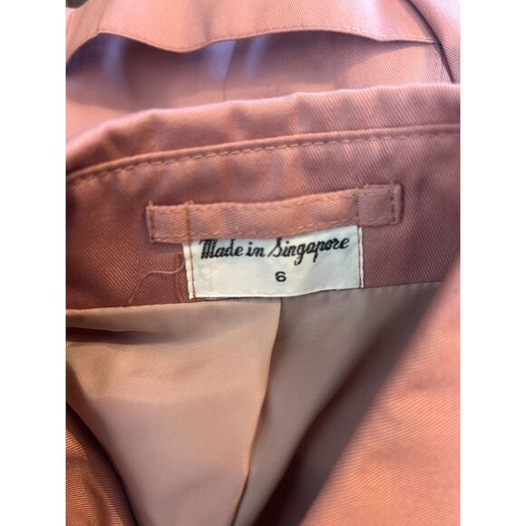 NWT NOS Vintage Fleet Street Women's Size 6 Pink Trench Coat Hong Kong S 80s - Picture 5 of 7